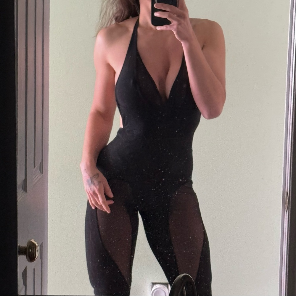 Meshki Elegant Sheer Black Jumpsuit